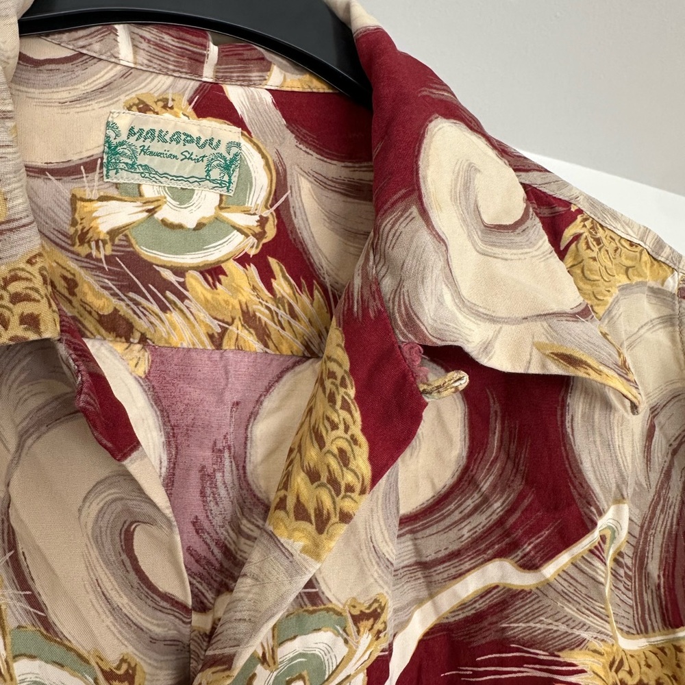 Vintage Dragon Makapuu Hawaiian Shirt with Red Gold Button Down Design Rare - Picture 5 of 8